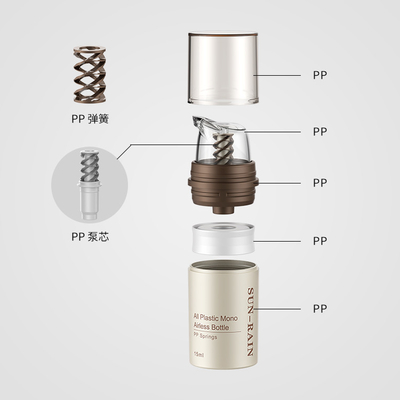 एयरलेस लोशन कॉस्मेटिक त्वचा देखभाल पैकेजिंग पंप बोतल कस्टम 15ml 30ml 50ml कॉस्मेटिक मिनी